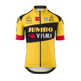 AGU Cyklistický dres s krátkým rukávem - JUMBO-VISMA '20 KIDS - žlutá/černá