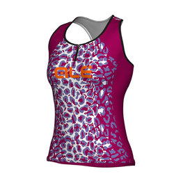 ALÉ Cyklistický dres bez rukávů - ALÉ AGGUATO LADY - bílá/růžová