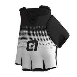 ALÉ Cyklistické rukavice krátkoprsté - DOTS  - černá/bílá