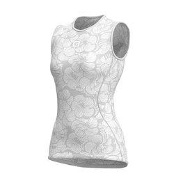 ALÉ Cyklistické triko bez rukávů - PETUNIA LADY - bílá