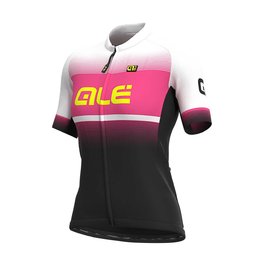 ALÉ Cyklistický dres s krátkým rukávem - BLEND LADY - černá/bílá/růžová