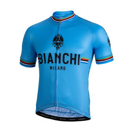 BIANCHI MILANO Cyklistický dres s krátkým rukávem - NEW PRIDE - světle modrá/černá