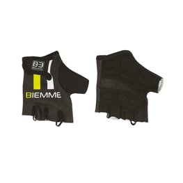 Cyklistické rukavice krátkoprsté - STRAPS - černá/bílá/žlutá