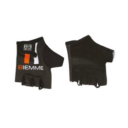 Cyklistické rukavice krátkoprsté - STRAPS - černá/oranžová/bílá