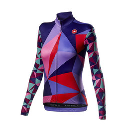 CASTELLI Cyklistický dres s dlouhým rukávem zimní - TRIANGOLO MID LADY W - fialová/vícebarevná