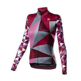 CASTELLI Cyklistický dres s dlouhým rukávem zimní - TRIANGOLO MID LADY W - růžová/šedá