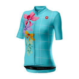 CASTELLI Cyklistický dres s krátkým rukávem - FIORITA LADY - tyrkysová