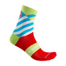 CASTELLI Cyklistické ponožky klasické - TALENTO W LADY - světle zelená/světle modrá/červená