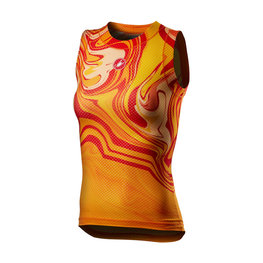 CASTELLI Cyklistické triko bez rukávů - PRO MESH W LADY - žlutá/oranžová