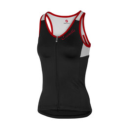 CASTELLI Cyklistický dres bez rukávů - SOLARE LADY - černá/bílá/červená