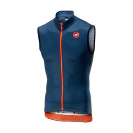 CASTELLI Cyklistický dres bez rukávů - ENTRATA 3.0 - modrá/oranžová
