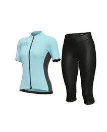 ALÉ Cyklistický krátký dres a krátké kalhoty - COLOR BLOCK LADY - modrá/černá
