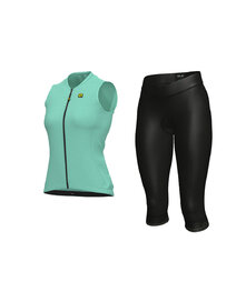 ALÉ Cyklistický krátký dres a krátké kalhoty - COLOR BLOCK LADY - modrá/černá