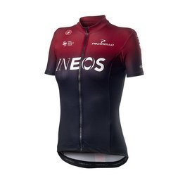 CASTELLI Cyklistický dres s krátkým rukávem - TEAM INEOS 2019 LADY - červená/černá