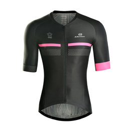 MONTON Cyklistický dres s krátkým rukávem - PERSEVERANCE - růžová/černá