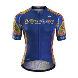 MONTON Cyklistický dres s krátkým rukávem - TROPICAL PASSION - černá