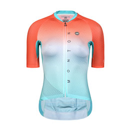 MONTON Cyklistický dres s krátkým rukávem - NEON LADY - oranžová/zelená