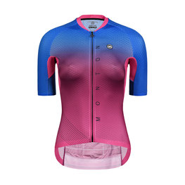 MONTON Cyklistický dres s krátkým rukávem - NEON LADY - červená/modrá