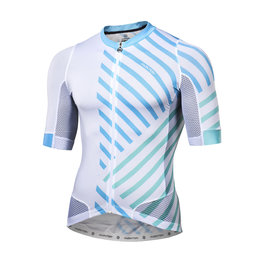 MONTON Cyklistický dres s krátkým rukávem - TRAFICCO - bílá/modrá