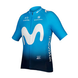 Cyklistický dres s krátkým rukávem - MOVISTAR 2019 - modrá/světle modrá/bílá