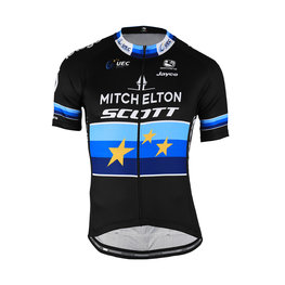 GIORDANA Cyklistický dres s krátkým rukávem - MITCHELTON-SCOTT '19 - černá/modrá