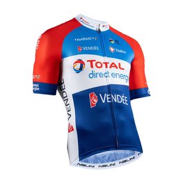 NALINI Cyklistický dres s krátkým rukávem - DIRECT ENERGIE 2020 - bílá/modrá/červená