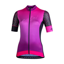 NALINI Cyklistický dres s krátkým rukávem - AIS STILOSA 2.0 LADY - fialová/černá/růžová