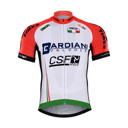 Cyklistický dres s krátkým rukávem - BARDIANI 2017 - zelená/růžová/bílá