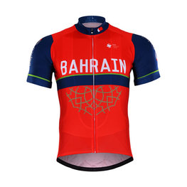 BONAVELO Cyklistický dres s krátkým rukávem - BAHRAIN MERIDA 2017 - červená/modrá