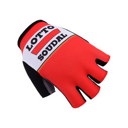 Cyklistické rukavice krátkoprsté - LOTTO 2017 - bordó/červená