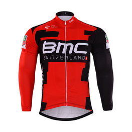 Cyklistický dres s dlouhým rukávem letní - BMC 2017 SUMMER - černá/červená
