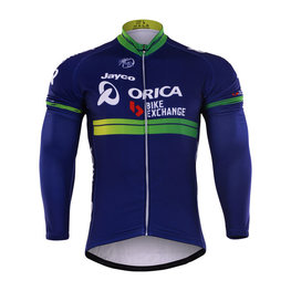 Cyklistický dres s dlouhým rukávem letní - ORICA 2017 SUMMER - modrá/zelená