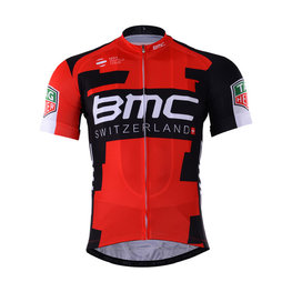 Cyklistický dres s krátkým rukávem - BMC 2017 KIDS - červená/černá