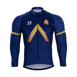 Cyklistický dres s dlouhým rukávem zimní - AQUA BLUE 2018 WNT - modrá/zlatá