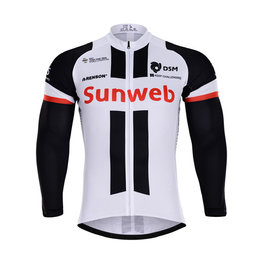 Cyklistický dres s dlouhým rukávem zimní - SUNWEB 2018 WINTER - bílá/černá
