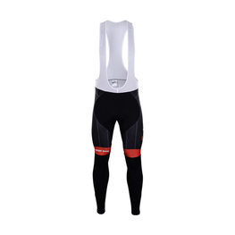 Cyklistické kalhoty dlouhé s laclem - TREK 2018 WINTER - červená/černá