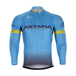 Cyklistický dres s dlouhým rukávem letní - ASTANA 2018 SUMMER - světle modrá
