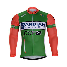 Cyklistický dres s dlouhým rukávem letní - BARDIANI 2018 SUMMER - oranžová/zelená