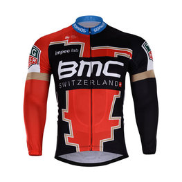 Cyklistický dres s dlouhým rukávem letní - BMC 2018 SUMMER - černá/červená