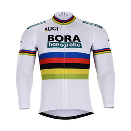 Cyklistický dres s dlouhým rukávem letní - BORA UCI 2018 SUMMER - bílá/vícebarevná
