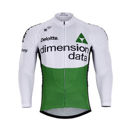 Cyklistický dres s dlouhým rukávem letní - D. DATA 2018 SUMMER - černá/zelená/bílá