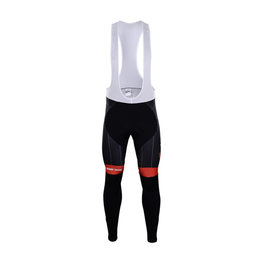 Cyklistické kalhoty dlouhé s laclem - TREK 2018 SUMMER - černá/červená