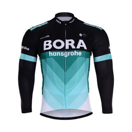 Cyklistický dres s dlouhým rukávem letní - BORA 2018 SUMMER - zelená/černá