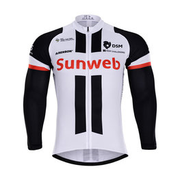 Cyklistický dres s dlouhým rukávem letní - SUNWEB 2018 SUMMER - bílá/černá