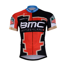Cyklistický dres s krátkým rukávem - BMC 2018 KIDS - červená/černá