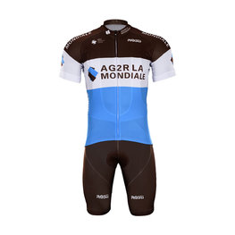 BONAVELO Cyklistický krátký dres a krátké kalhoty - AG2R 2018 - hnědá/bílá/modrá