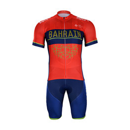 BONAVELO Cyklistický krátký dres a krátké kalhoty - BAHRAIN MERIDA 2018 - modrá/červená