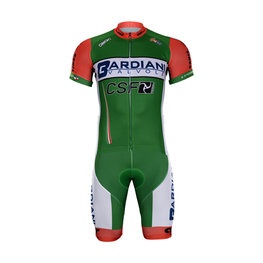 BONAVELO Cyklistický krátký dres a krátké kalhoty - BARDIANI 2018 - oranžová/zelená