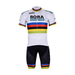 BONAVELO Cyklistický krátký dres a krátké kalhoty - BORA UCI 2018 - bílá/černá