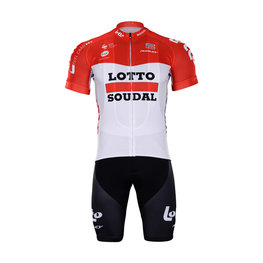 BONAVELO Cyklistický krátký dres a krátké kalhoty - LOTTO 2018 - bílá/černá/červená